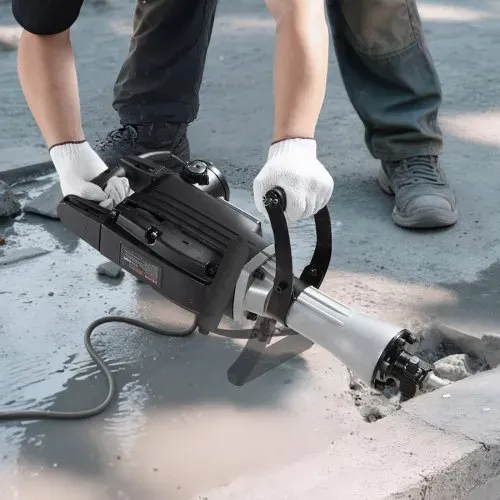 VEVOR Abbruchhammer elektrischer Betonhammer 2800 W, 1200 BPM Presslufthammer mit 3 Meißeln & einem Lehmspaten & Handschuhe & Schutzbrille, für Beton Wände Ziegel Fliesen Fundamente Schwarz – Bild 7