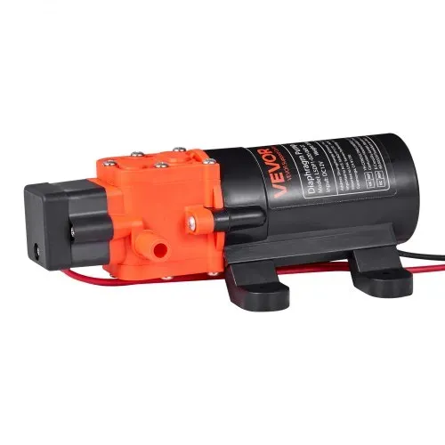 VEVOR Membranpumpe, 12 V DC, 4,5 L/min, selbstansaugende 2-Kammer-Membranwasserpumpe mit 2 Schlauchschellen, 5,5 bar max. Druck, leiser Betrieb, für Wohnmobil, Wohnwagen, Boot, Gartenbewässerung – Bild 9