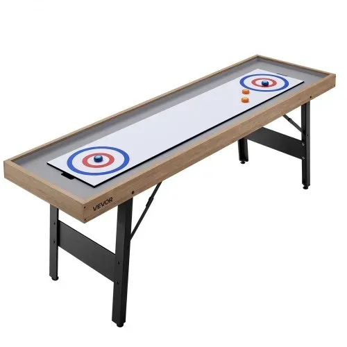 VEVOR Shuffleboard-Tisch 2,1 m mit 8 Pucks Tischcurling-Spiel 2 in 1 Tragbar, Glatte Spielfläche für Flüssiges und Schnelles Puckspiel, Klappbare Beine für das Familien-Spielzimmer zu Hause – Bild 8