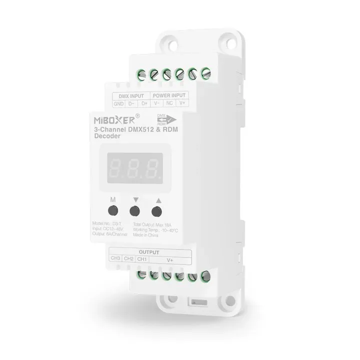 Miboxer Hutschiene DMX 3-Kanal LED Controller DMX-Serie Miboxer Hutschiene DMX 3-Kanal LED Controller DMX-Serie