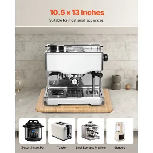 VEVOR Gleitbrett, 26,7x33 cm, Brett mit Gummirädern und hohlem Griff, leicht zu reinigen, Slider-Brett, Geräte-Rollbrett, leicht bewegliche Unterlage für Kaffeemaschine, Küchenmaschine – Bild 2