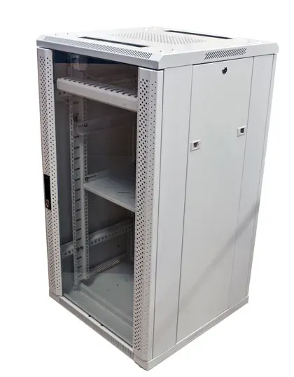 ALLNET 19"Schrank, 22HE, B600/T 600mm, Glastür, Lichtgrau, SNB-Serie, – Bild 3