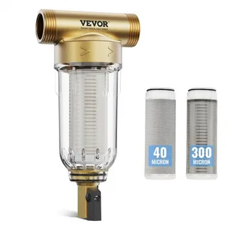 VEVOR Spin-Down-Filter, 40 Mikron + 30 Mikron Feinfiltration, Sedimentfilter für das ganze Haus für Brunnenwasser, 1,9 cm GF + 2,54 cm GM, 4 t pro Std. hohe Durchflussrate, für Wasserfiltersysteme VEVOR Spin-Down-Filter, 40 Mikron + 30 Mikron Feinfiltration, Sedimentfilter für das ganze Haus für Brunnenwasser, 1,9 cm GF + 2,54 cm GM, 4 t pro Std. hohe Durchflussrate, für Wasserfiltersysteme