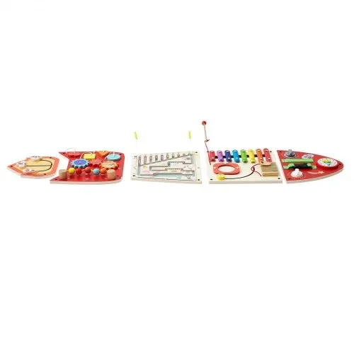 VEVOR Montessori Busy Board 13-in-1 Sensorisches Wandmotorikbrett Rakete, Motorikspielzeug zur Bildung & Frühe Entwicklung für Kita Heim, aus MDF-Platten, mit Xylophon Uhr Zahnrädern & Lernelementen – Bild 10