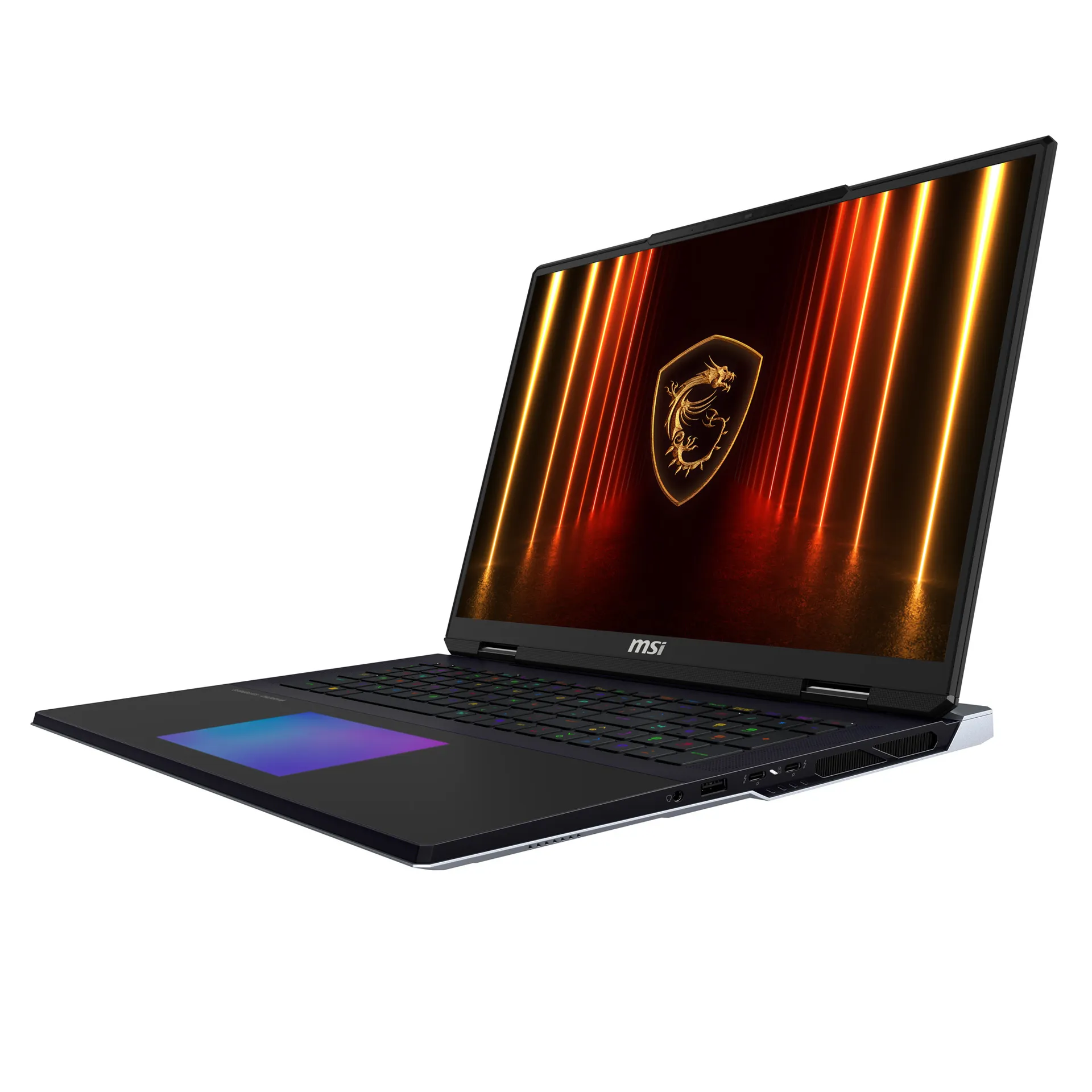 MSI Titan 18 HX AI A2XWIG-073 laptop Intel Core Ultra 9 285HX 45,7 cm (18") UHD+ 64 GB DDR5-SDRAM 6 TB SSD NVIDIA GeForce RTX 5080 Wi-Fi 7 (802.11be) Windows 11 Pro Schwarz – Bild 2