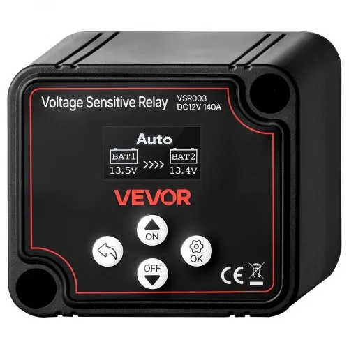 VEVOR Trennrelais, 12 V, 140 A, Doppelbatterie Isolator mit LCD-Bildschirm, intelligenter Batterietrennschalter für Lithium- und Blei-Säure-Batterien, für Auto, LKW, Wohnmobil, UTV, ATV, Boot VEVOR Trennrelais, 12 V, 140 A, Doppelbatterie Isolator mit LCD-Bildschirm, intelligenter Batterietrennschalter für Lithium- und Blei-Säure-Batterien, für Auto, LKW, Wohnmobil, UTV, ATV, Boot