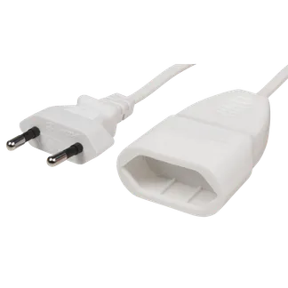Verlängerungskabel McPower, 1m, Eurostecker auf Eurokupplung, weiß Verlängerungskabel McPower, 1m, Eurostecker auf Eurokupplung, weiß