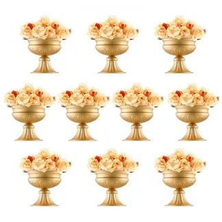 VEVOR 10 Stück 16 cm hohe Blumenvase für Hochzeiten, Metall-Hochzeits-Tafelaufsatz, goldener Blumenarrangement-Ständer für Tische bei Hochzeitsessen, Partys, Jubiläen, Zeremonien, Geburtstagsveranstaltungen VEVOR 10 Stück 16 cm hohe Blumenvase für Hochzeiten, Metall-Hochzeits-Tafelaufsatz, goldener Blumenarrangement-Ständer für Tische bei Hochzeitsessen, Partys, Jubiläen, Zeremonien, Geburtstagsveranstaltungen