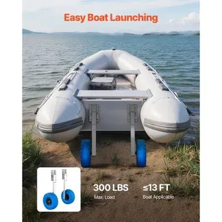 VEVOR Slipräder für Boote (136,1 ke belastbar) 26 cm Heckrad aus Edelstahl mit Voll-PVC-Reifen, klappbare Slipräder mit 4 Schnellspannstiften, passend für 4 m lange aufblasbare Fischerboote VEVOR Slipräder für Boote (136,1 ke belastbar) 26 cm Heckrad aus Edelstahl mit Voll-PVC-Reifen, klappbare Slipräder mit 4 Schnellspannstiften, passend für 4 m lange aufblasbare Fischerboote