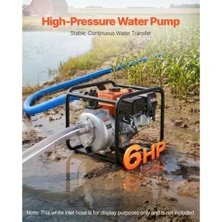 VEVOR Benzin Wasserpumpe 49,9 m Förderhöhe, Schmutzwasserpumpe 6 PS, Tragbare Motorpumpe, Benzinmotor mit 762 cm Auslassschlauch, Gusseisenlaufrad, Gartenpumpe für Bewässerung, Teiche & Pools VEVOR Benzin Wasserpumpe 49,9 m Förderhöhe, Schmutzwasserpumpe 6 PS, Tragbare Motorpumpe, Benzinmotor mit 762 cm Auslassschlauch, Gusseisenlaufrad, Gartenpumpe für Bewässerung, Teiche & Pools