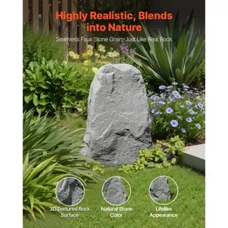 VEVOR Abdeckfelsen, Kunststeinabdeckung für den Außenbereich, realistisches Aussehen & nahtloses Design, leichter & wetterbeständiger Kunstfelsen für die Garten- & Hofdekoration, grau, Gr. M VEVOR Abdeckfelsen, Kunststeinabdeckung für den Außenbereich, realistisches Aussehen & nahtloses Design, leichter & wetterbeständiger Kunstfelsen für die Garten- & Hofdekoration, grau, Gr. M