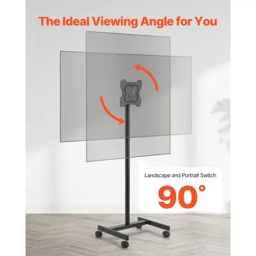VEVOR rollbarer TV-Ständer Standfuß Fernsehstand für 431,8-1397 mm flach & Curved-TVs, tragbarer TV Bodenständer bis zu 20 kg (Max. VESA 200 x 200 mm) für Wohnzimmer Schlafzimmer Büro Outdoor – Bild 4