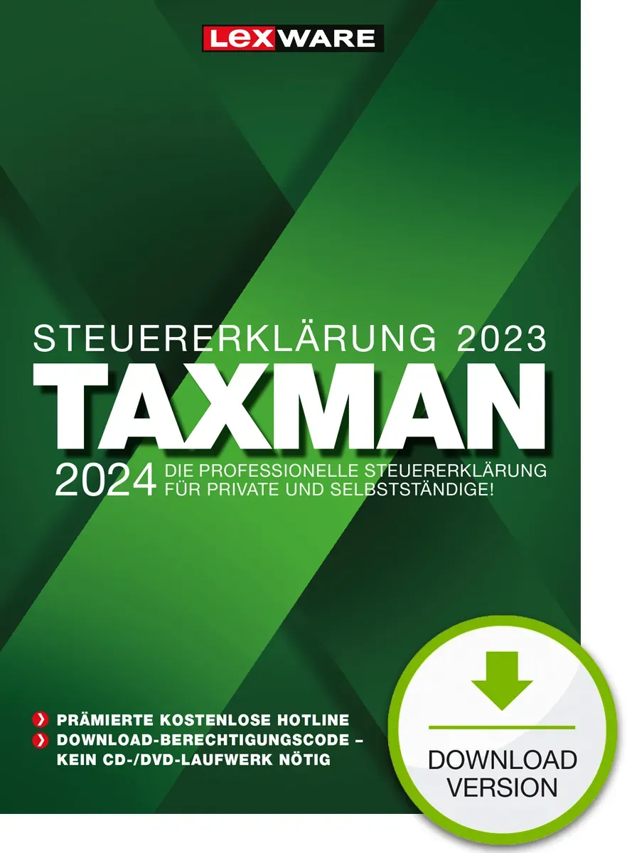 Lexware TAXMAN 2024 (für Steuerjahr 2023), Download, Steuererklärungs-Software für Arbeitnehmer, Rentner u. Pensionäre, Familien, Studenten und im Ausland Beschäftigte Lexware TAXMAN 2024 (für Steuerjahr 2023), Download, Steuererklärungs-Software für Arbeitnehmer, Rentner u. Pensionäre, Familien, Studenten und im Ausland Beschäftigte