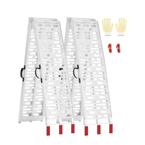 VEVOR Aluminium-Rampen 2-teilige Hochleistungsrampen Verladerrampe (680 kg belastbar) mit breiterer Rampenoberfläche, universelle stabile Laderampe mit Griffen, für ATV UTV Motorrad Elektrofahrrad VEVOR Aluminium-Rampen 2-teilige Hochleistungsrampen Verladerrampe (680 kg belastbar) mit breiterer Rampenoberfläche, universelle stabile Laderampe mit Griffen, für ATV UTV Motorrad Elektrofahrrad