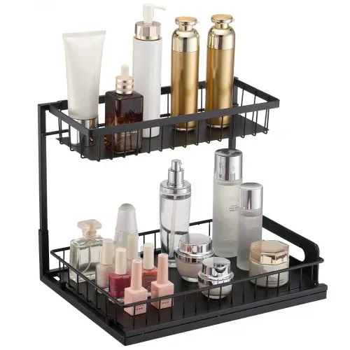 VEVOR Ausziehbarer Spülschrank-Organizer mit 2 Ebenen unter Waschbecken Regal (27x36 cm) Gewürzregal Küchenregal Lagerregal Organizer für Küche Badezimmer 317x394x330 mm (Installationsgröße) – Bild 10