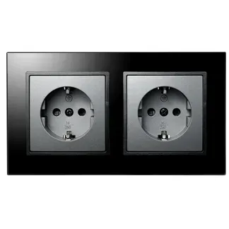 Steckdosen Set McPower Flair “Beginner 2S-Style Profi“ anthrazit, Glasrahmen, Steckanschluss Steckdosen Set McPower Flair “Beginner 2S-Style Profi“ anthrazit, Glasrahmen, Steckanschluss