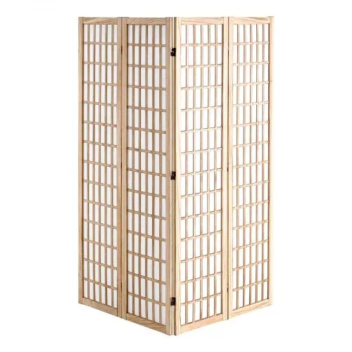 VEVOR Raumteiler 4-tlg. japanischer Sichtschutz Paravent, faltbare Trennwand tragbarer Dekorationsschirm zur Raumtrennung, Raumtrenner geeignet für Büro Restaurant Schlafzimmer (Natur) – Bild 9