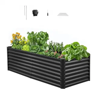 VEVOR Hochbeet Metall 1800x900x600 mm, Pflanzbeet, Gemüsebeet, Pflanzkasten mit offenem Boden & abgerundeten Kanten, Blumenbeet, Kräuterbeet, ideal für Gemüse, Blumen, Kräuter & Sukkulenten VEVOR Hochbeet Metall 1800x900x600 mm, Pflanzbeet, Gemüsebeet, Pflanzkasten mit offenem Boden & abgerundeten Kanten, Blumenbeet, Kräuterbeet, ideal für Gemüse, Blumen, Kräuter & Sukkulenten