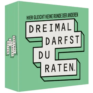Dreimal darfst du raten – Hier gleicht keine Runde der Anderen, Partyspiel Dreimal darfst du raten – Hier gleicht keine Runde der Anderen, Partyspiel