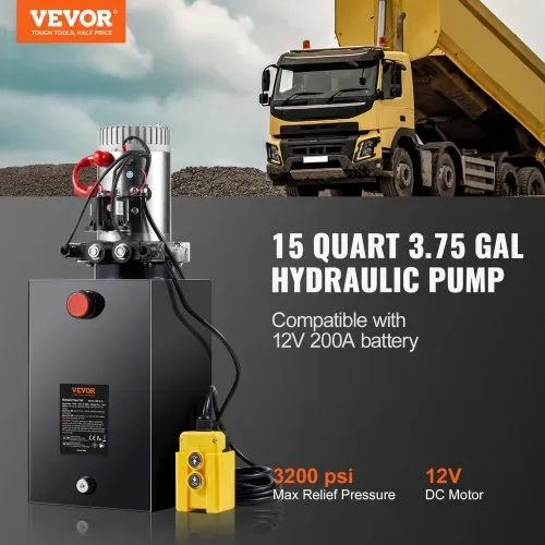 VEVOR Hydraulikpumpe Hydraulikaggregat 12 V Hydraulikaggregat 1600 W, Doppelwirkende Hydraulikpumpe Hydraulic Power Pack, 3,75 Gal Tank Hand Pump Hydraulikaggregat, für Aufzüge, Gabelstapler usw. VEVOR Hydraulikpumpe Hydraulikaggregat 12 V Hydraulikaggregat 1600 W, Doppelwirkende Hydraulikpumpe Hydraulic Power Pack, 3,75 Gal Tank Hand Pump Hydraulikaggregat, für Aufzüge, Gabelstapler usw.
