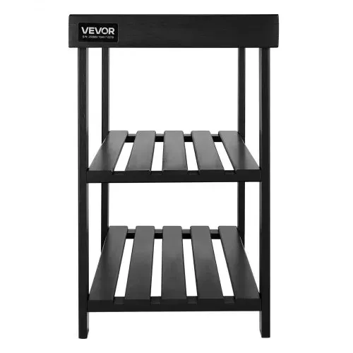VEVOR Schuhregalbank Schuhbank (703 x 288 x 451 mm), Eingangsbereichsbank aus Bambus, 3-stufiges Schuhregal (130 kg belastbar), für Haustür Flur Wohnzimmer Schlafzimmer Schwarz – Bild 10