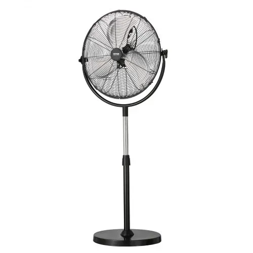 VEVOR Industrieller Standventilator, 560 mm Ventilator mit 115-147 cm einstellbarer Höhe, Bodenventilatoren mit 3 einstellbaren Geschwindigkeiten, Windmaschine für Wohnzimmer, Zuhause, Büro, Schwarz – Bild 8