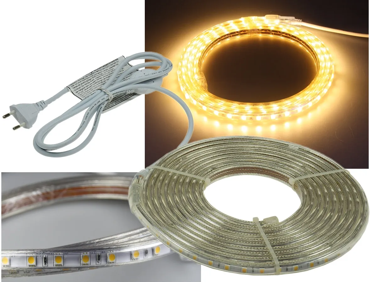 LED-Stripe „Ultra-Bright“ 230V, 5,0m 600 Lumen/Meter, warmweiß LED-Stripe „Ultra-Bright“ 230V, 5,0m 600 Lumen/Meter, warmweiß