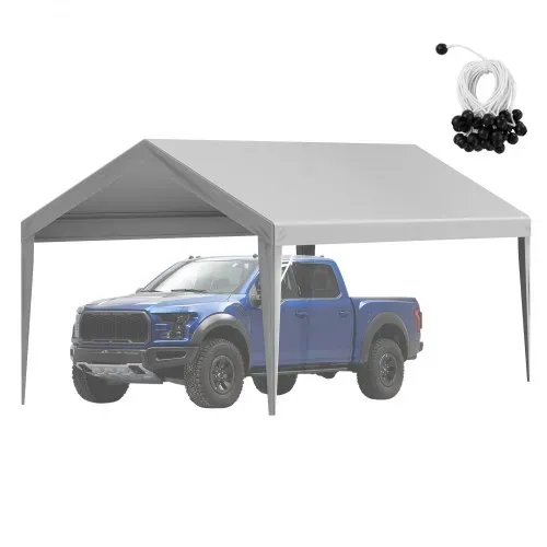 VEVOR Carport-Garagenzelt, 3 x 6 m, Garagendachzelt, wasserdicht und UV-geschützt, einfache Installation mit Spanngurten, Grau (nur Dachabdeckung, Rahmen nicht im Lieferumfang enthalten) – Bild 8