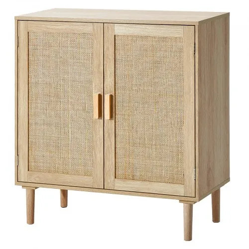 VEVOR Rattanschrank Rattankommode Aufbewahrungsschrank mit 2 magnetischen Türen & verstellbaren Regalen & Griffen, Sideboard-Buffetschrank für Flur Eingangsbereich Wohnzimmer Küche Flur VEVOR Rattanschrank Rattankommode Aufbewahrungsschrank mit 2 magnetischen Türen & verstellbaren Regalen & Griffen, Sideboard-Buffetschrank für Flur Eingangsbereich Wohnzimmer Küche Flur
