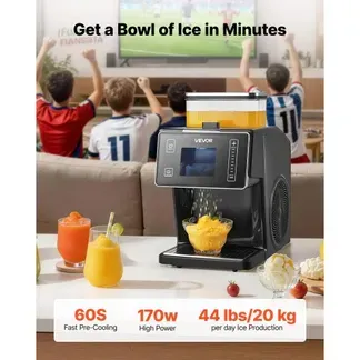 VEVOR Schneeflocken-Eismaschine, 20 kg/Tag Eis-Rasiermaschine, Eisrasierer mit Edelstahlklinge, elektrischer Bingsu-Maschine mit 0,8 L Tank, 90-s-Schnellkühlung, für Zuhause kleine Veranstaltung VEVOR Schneeflocken-Eismaschine, 20 kg/Tag Eis-Rasiermaschine, Eisrasierer mit Edelstahlklinge, elektrischer Bingsu-Maschine mit 0,8 L Tank, 90-s-Schnellkühlung, für Zuhause kleine Veranstaltung