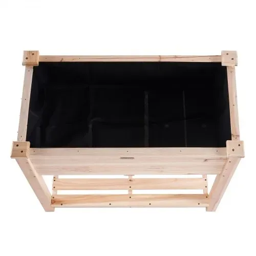 VEVOR Hochbeet Holz Pflanzkübel mit Ablage Blumenkasten 75kg Tragfähigkeit Garten Pflanzkasten Terrassen Gemüsebeet Gartenbeet Pflanzbeet 86x46x76cm ideal für den Anbau von Gemüse Obst Kräutern – Bild 9