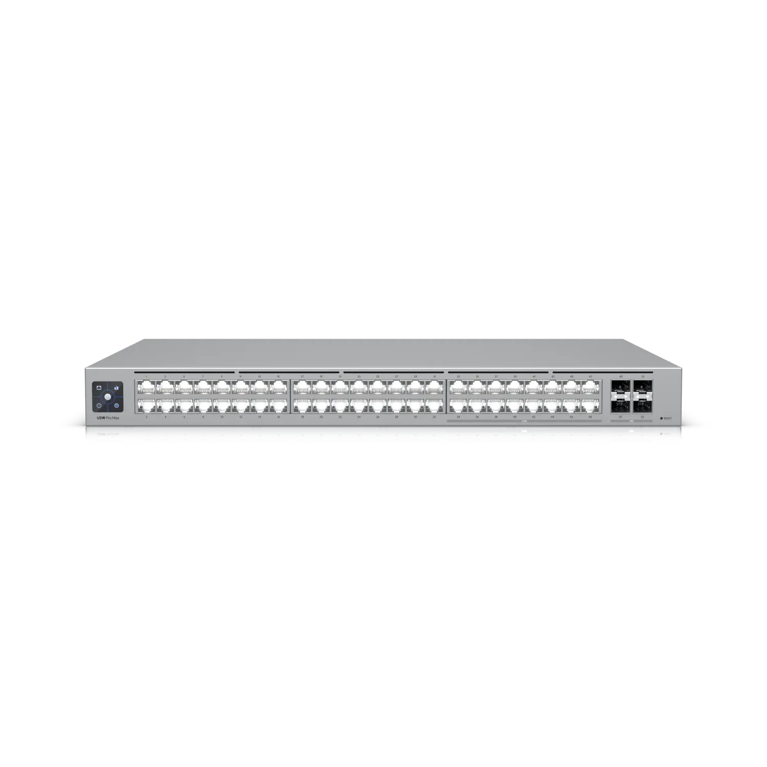 Ubiquiti Switch full managed Layer3 52 Port • 16x 2,5 GbE • 32x GbE • 4x SFP+ • 19″ • UniFi • USW-Pro-Max-48 Ubiquiti Switch full managed Layer3 52 Port • 16x 2,5 GbE • 32x GbE • 4x SFP+ • 19″ • UniFi • USW-Pro-Max-48