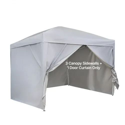 VEVOR 4x Seitenwände für Pavillon, Seitenteile für 3 x 3 m Faltpavillon, Wasserfeste Seitenplanen mit Sonnenschutz PU-Beschichtung, Seitenwand mit Reißverschlusstür für Outdoor-Events Camping, Weiß – Bild 10