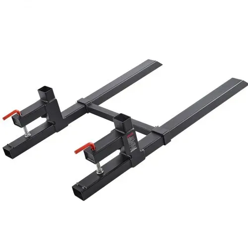 VEVOR Palettengabeln 907 kg, Gabelträger zum Anklemmen, 1090 mm Gesamtlänge, Gabelzinken mit verstellbarer Stabilisatorstange für Traktoranbaugeräte, Ladeschaufel und Kompaktlader, Schwarz – Bild 9