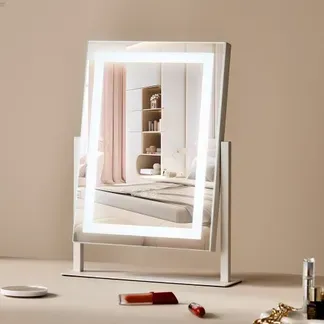 VEVOR Hollywood Schminkspiegel mit Beleuchtung, Kosmetikspiegel mit 3 Farbbeleuchtungsmodi, Schminkspiegel mit LEDs & 5-facher Vergrößerungsspiegel, Smart-Touch-Steuerung, 360°-drehbar, 406x296mm VEVOR Hollywood Schminkspiegel mit Beleuchtung, Kosmetikspiegel mit 3 Farbbeleuchtungsmodi, Schminkspiegel mit LEDs & 5-facher Vergrößerungsspiegel, Smart-Touch-Steuerung, 360°-drehbar, 406x296mm