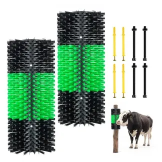 VEVOR Kratzbürste 43×19 cm, Viehbürste 2 Stk. inkl. 8 Schrauben, Rinderkratzer zur Linderung von Rückenjucken, Massage-& Pflege-Kratzwerkzeug für Pferde, Rinder, Schafe & Schweine, Grün & Schwarz VEVOR Kratzbürste 43×19 cm, Viehbürste 2 Stk. inkl. 8 Schrauben, Rinderkratzer zur Linderung von Rückenjucken, Massage-& Pflege-Kratzwerkzeug für Pferde, Rinder, Schafe & Schweine, Grün & Schwarz