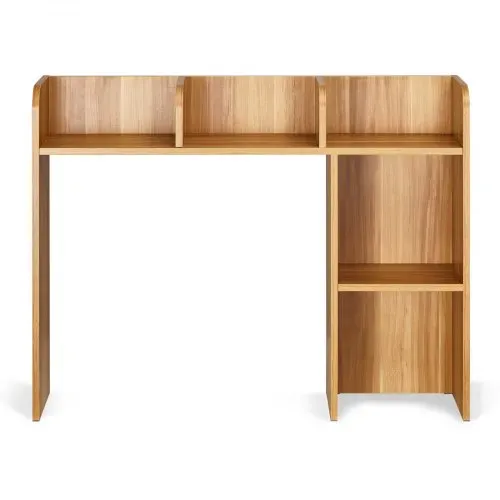 VEVOR Schreibtisch Bücherregal 2-stufiger Organizer (94,5 x 24,1 x 73,4 cm) Tischregale Schreibtisch Organizer Ausstellungsregal aus Spanplatten mit rutschfesten Füßen, für Büro Wohnheim, Holzfarbe – Bild 8