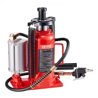 VEVOR lufthydraulischer Flaschenheber mit 20 t Kapazität, 260–495 mm Hubbereich, pneumatischer/manueller Flaschenwagenheber mit Pumpe für Auto Pickup Lkw Wohnmobil SUV Autoreparatur, rot VEVOR lufthydraulischer Flaschenheber mit 20 t Kapazität, 260–495 mm Hubbereich, pneumatischer/manueller Flaschenwagenheber mit Pumpe für Auto Pickup Lkw Wohnmobil SUV Autoreparatur, rot