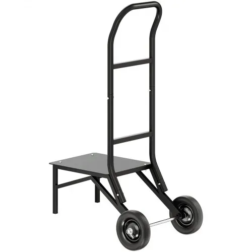 VEVOR Klappbarer Stuhlständer, 68 kg Tragkraft, Klappstuhlwagen zum Stapeln von 10 Stühlen, multifunktionaler Stuhlwagen aus Metall mit Gummirädern, Stuhlhalter zum Schieben, Mattschwarz – Bild 9