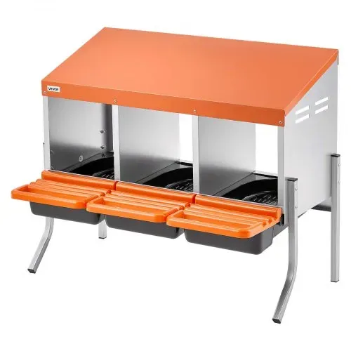 VEVOR Legenest 795x525x675 mm, 3 Fächer, Hühnernest aus Metall mit Stützbeinen & Lüftungslöchern, Geflügelnester, Abrollnest, ideal für Hennen, Enten, Hühner & anderes Geflügel – Bild 10