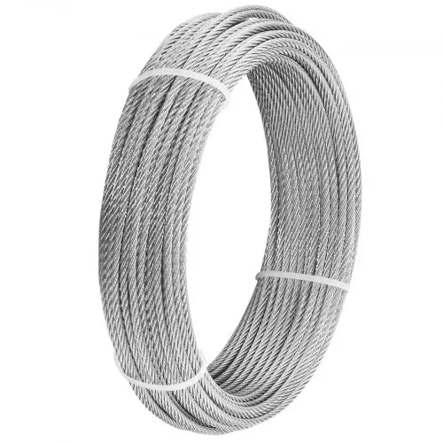 VEVOR Edelstahldrahtseil φ3,2 mm 30,5 m Länge, Drahtseil aus Edelstahl 304 mit einer Bruchlast von 7,1 kN, 7x7 Litzen, Stahlseil für Terrassengeländer, Gartenspaliere, inkl. Crimpzange – Bild 10