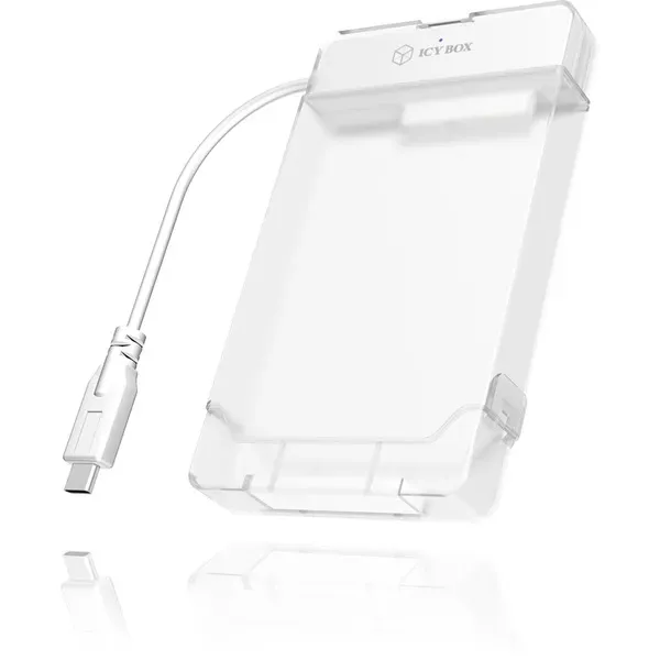 ICY BOX IB-AC703-C, USB 3.2 Gen 1 Type-C zu 2,5" SATA Festplatten (9,5 mm Höhe) Adapter Kabel mit Schutzbox, Zugriff LED, weiß – Bild 2