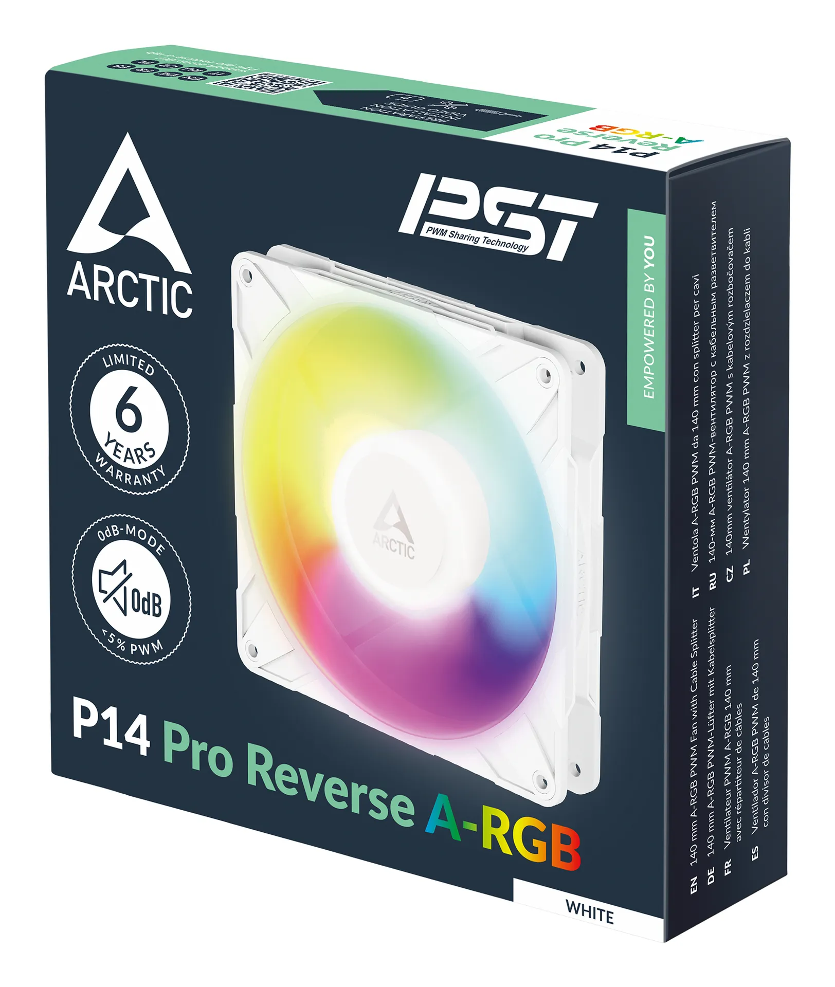 ARCTIC Freezer P14 Pro Reverse A-RGB (White) - 3 Pack - 140 mm A-RGB PWM-Lüfter mit Kabelsplitter – Bild 7