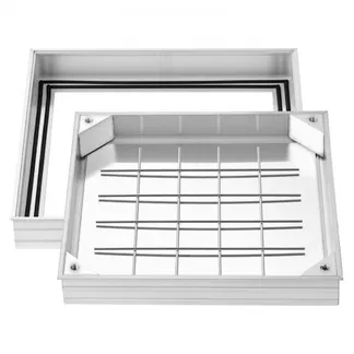 VEVOR Schachtabdeckung mit Rahmen 40 x 40 cm, Unsichtbarer Schachtdeckel Auspflasterbarer Klärgrubendeckel aus Aluminiumlegierung für Integrierten Abflusskanal auf Gehwegen in Gärten auf Terrasse VEVOR Schachtabdeckung mit Rahmen 40 x 40 cm, Unsichtbarer Schachtdeckel Auspflasterbarer Klärgrubendeckel aus Aluminiumlegierung für Integrierten Abflusskanal auf Gehwegen in Gärten auf Terrasse