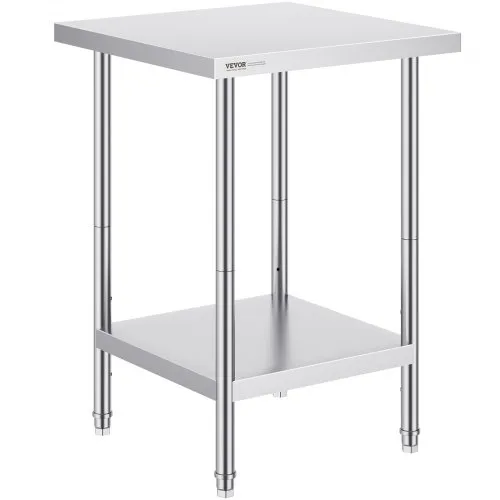VEVOR Zubereitungstisch aus Edelstahl, Robuster Arbeitstisch aus Metall mit 3 einstellbaren Höhenstufen, gewerbliche Arbeitsstation für Küche, Garage, Restaurant, Hinterhof 610 x 610 x 864 mm VEVOR Zubereitungstisch aus Edelstahl, Robuster Arbeitstisch aus Metall mit 3 einstellbaren Höhenstufen, gewerbliche Arbeitsstation für Küche, Garage, Restaurant, Hinterhof 610 x 610 x 864 mm
