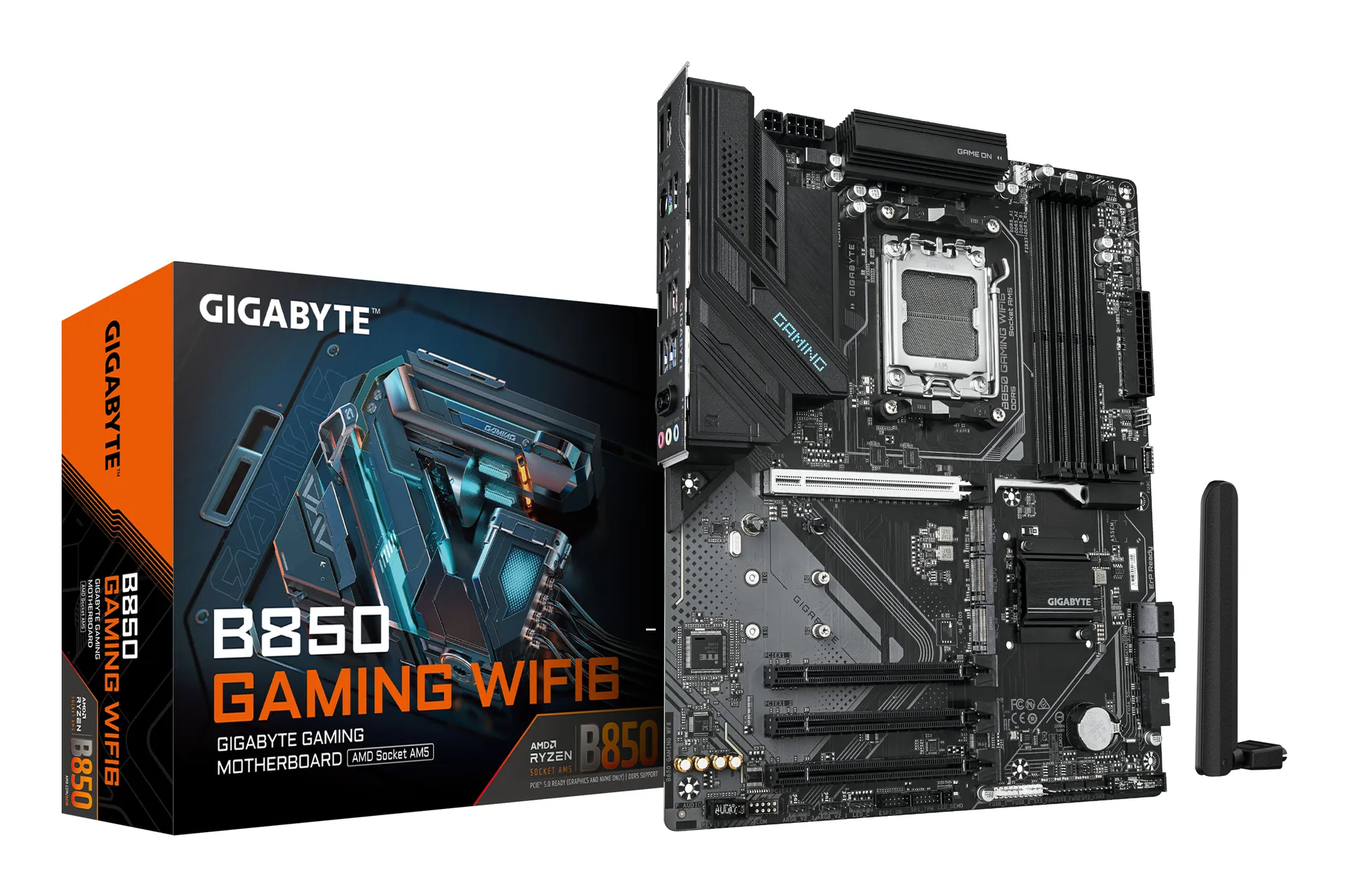 GIGABYTE B850 GAMING WIFI6 Motherboard – AMD Ryzen 9000 Serie CPUs, 6+2+2 Phasen digitales VRM, bis zu 8200MHz DDR5 (OC), 1xPCIe 5.0 + 2xPCIe 4.0 M.2, GbE LAN, WIFI 6, USB 3.2 Gen 2 GIGABYTE B850 GAMING WIFI6 Motherboard – AMD Ryzen 9000 Serie CPUs, 6+2+2 Phasen digitales VRM, bis zu 8200MHz DDR5 (OC), 1xPCIe 5.0 + 2xPCIe 4.0 M.2, GbE LAN, WIFI 6, USB 3.2 Gen 2