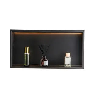 VEVOR Duschnische, 10,16×33,02×63,5 cm, versenkte Wandnische mit LED-Streifen, Shampoo-Aufbewahrungs-Organizer aus Edelstahl, langlebig & einfach zu installieren, schwarz für Badezimmer VEVOR Duschnische, 10,16×33,02×63,5 cm, versenkte Wandnische mit LED-Streifen, Shampoo-Aufbewahrungs-Organizer aus Edelstahl, langlebig & einfach zu installieren, schwarz für Badezimmer