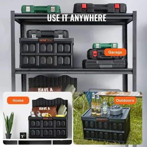 VEVOR 3er-Set 45L Profi Klappbox aus PP Transportbox mit Deckel Faltbarer Aufbewahrungsbox mit Handgriff Stapelbare Kisten Storage Box Faltboxen Stapelboxen für Aufbewahrung & Transport – Bild 5