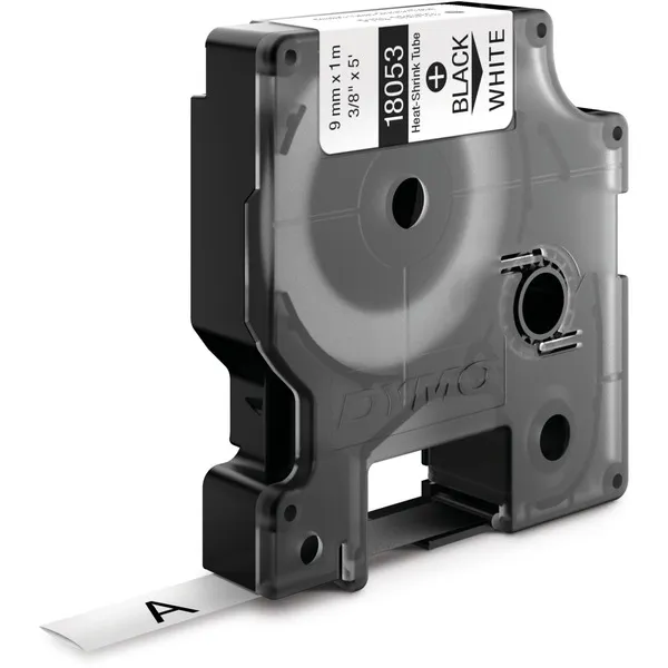 Rhino IND ORIGINAL Heißschrumpfschlauch 9mm x 1,5m, schwarz auf weiß, Etiketten- Schrumpfschlauch – Bild 2