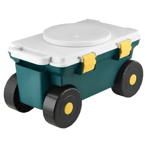 VEVOR Fahrbarer Gartensitz 520 x 310 x 280 mm, Sitzwagen, 2-in-1-Gartenwagen, Rollsitz, Tragkraft bis zu 123 kg, Gartenhelfer, Gartenhocker mit Stauraum zum Jäten & Pflanzen im Garten – Bild 9